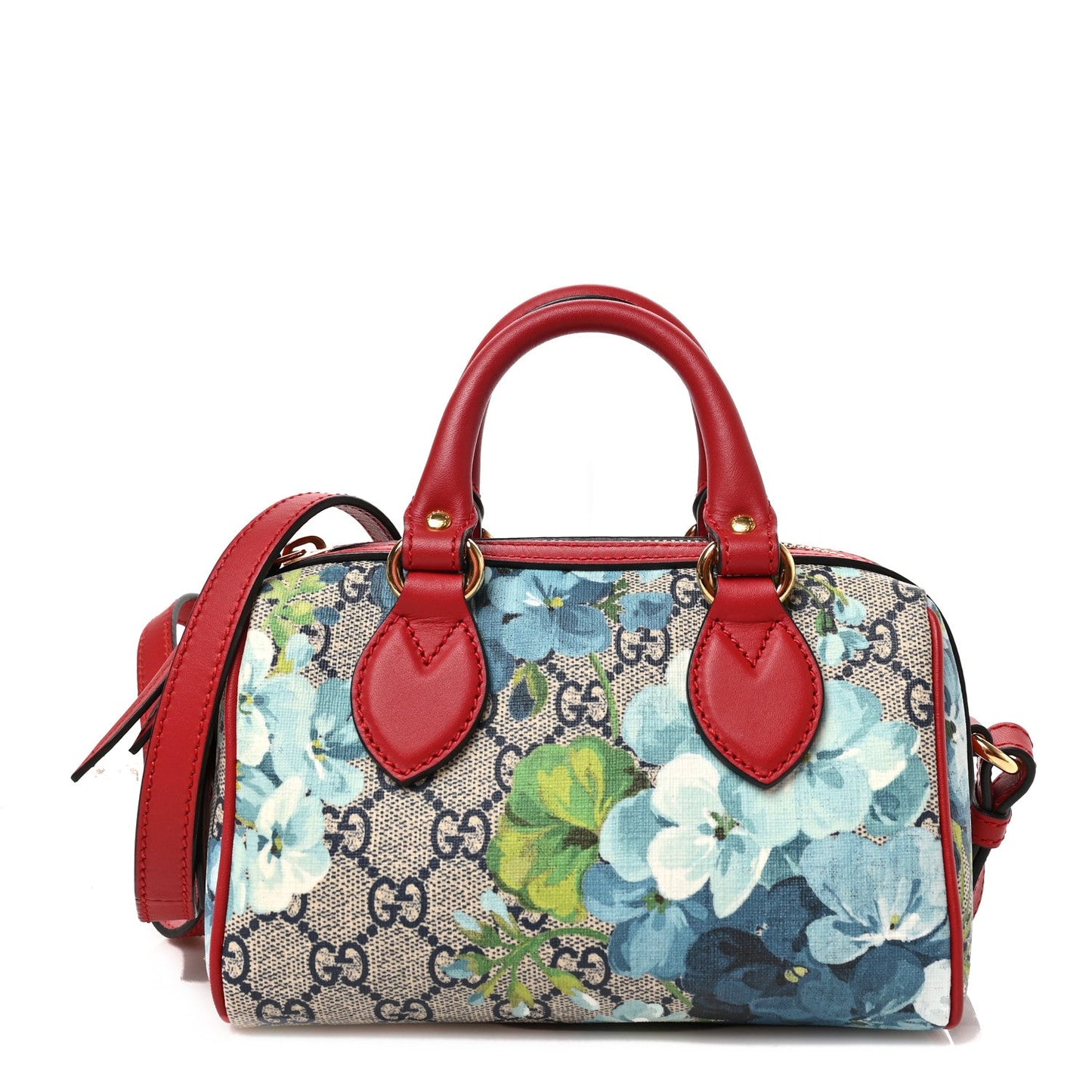 GUCCI GG SUPREME MONOGRAM BLOOMS MINI BOSTON BAG