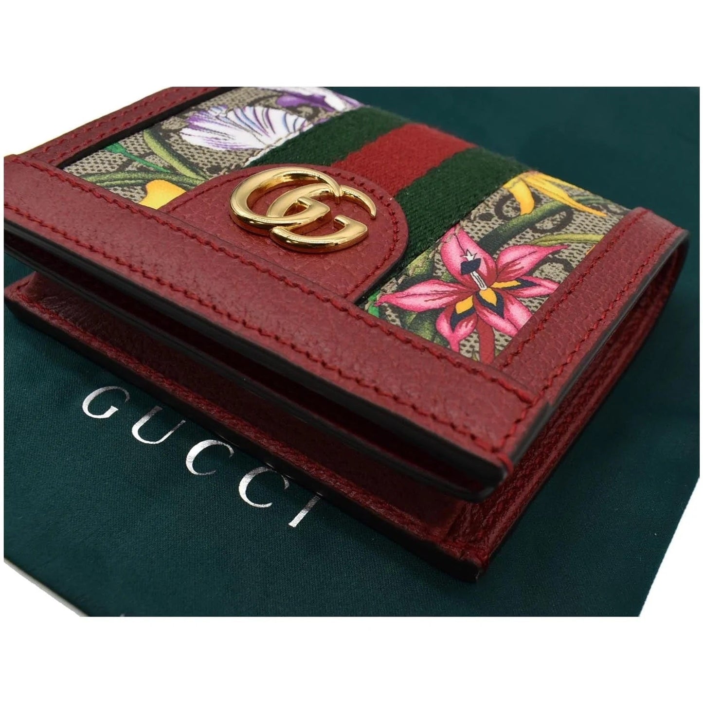 GUCCI GG SUPREME MONOGRAM FLORA WEB OPHIDIA CARD CASE