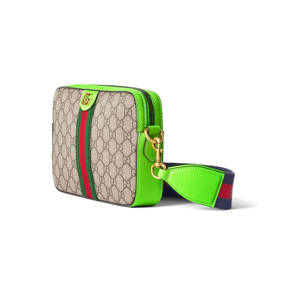 GUCCI GG SUPREME SMALL OPHIDIA WRISTLET CROSSBODY