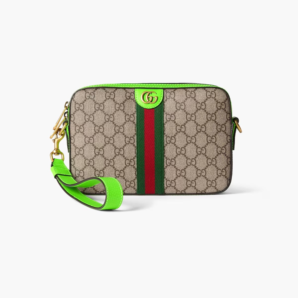 GUCCI GG SUPREME SMALL OPHIDIA WRISTLET CROSSBODY