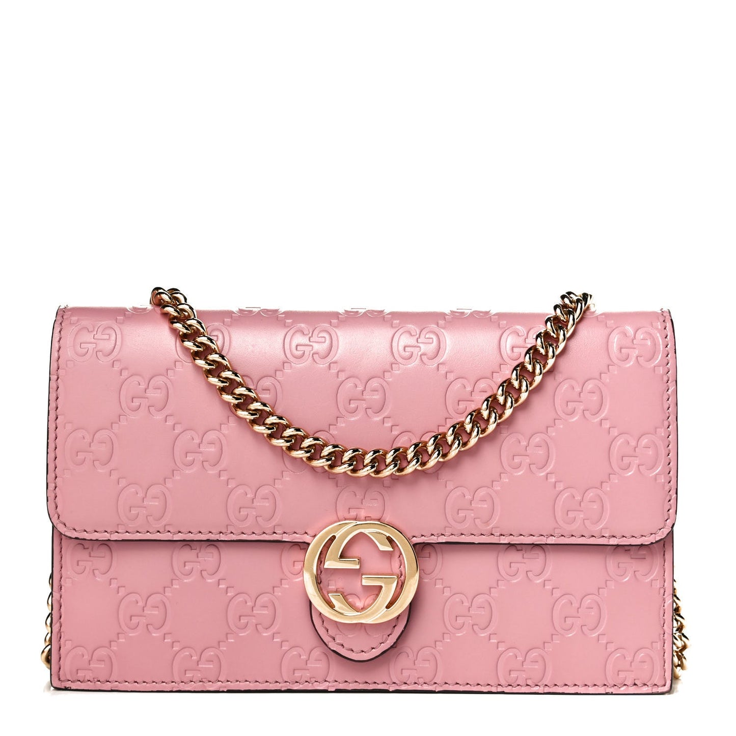 GUCCI GUCCISSIMA LEATHER ICON CHAIN WALLET