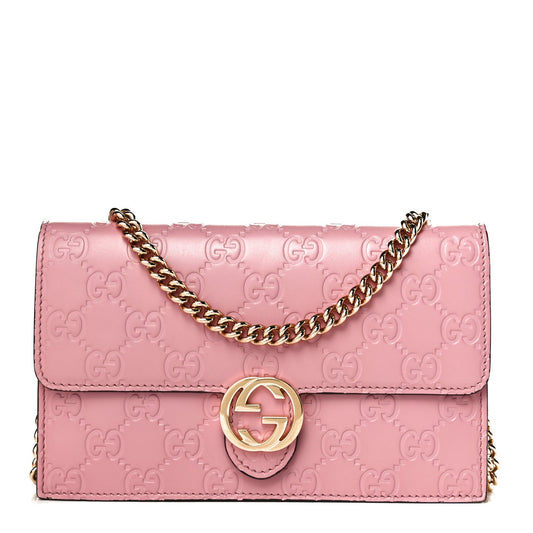 GUCCI GUCCISSIMA LEATHER ICON CHAIN WALLET