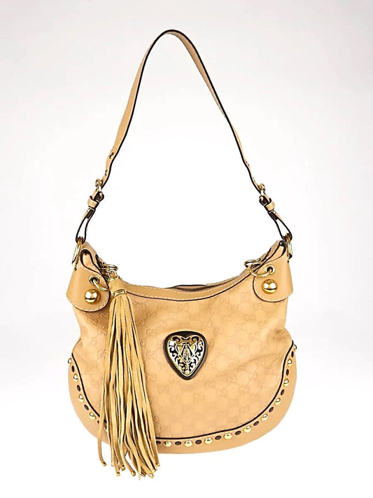 GUCCI GUCCISSIMA LEATHER BABOUSKA HEART HOBO BAG