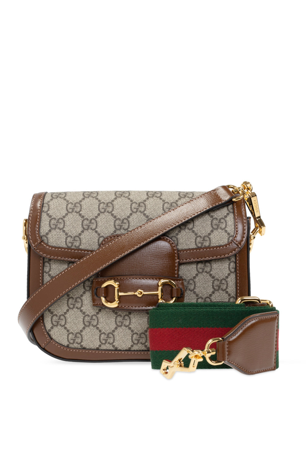 GUCCI GG SUPREME MONOGRAM WEB MINI HORSEBIT 1955 CROSSBODY BAG