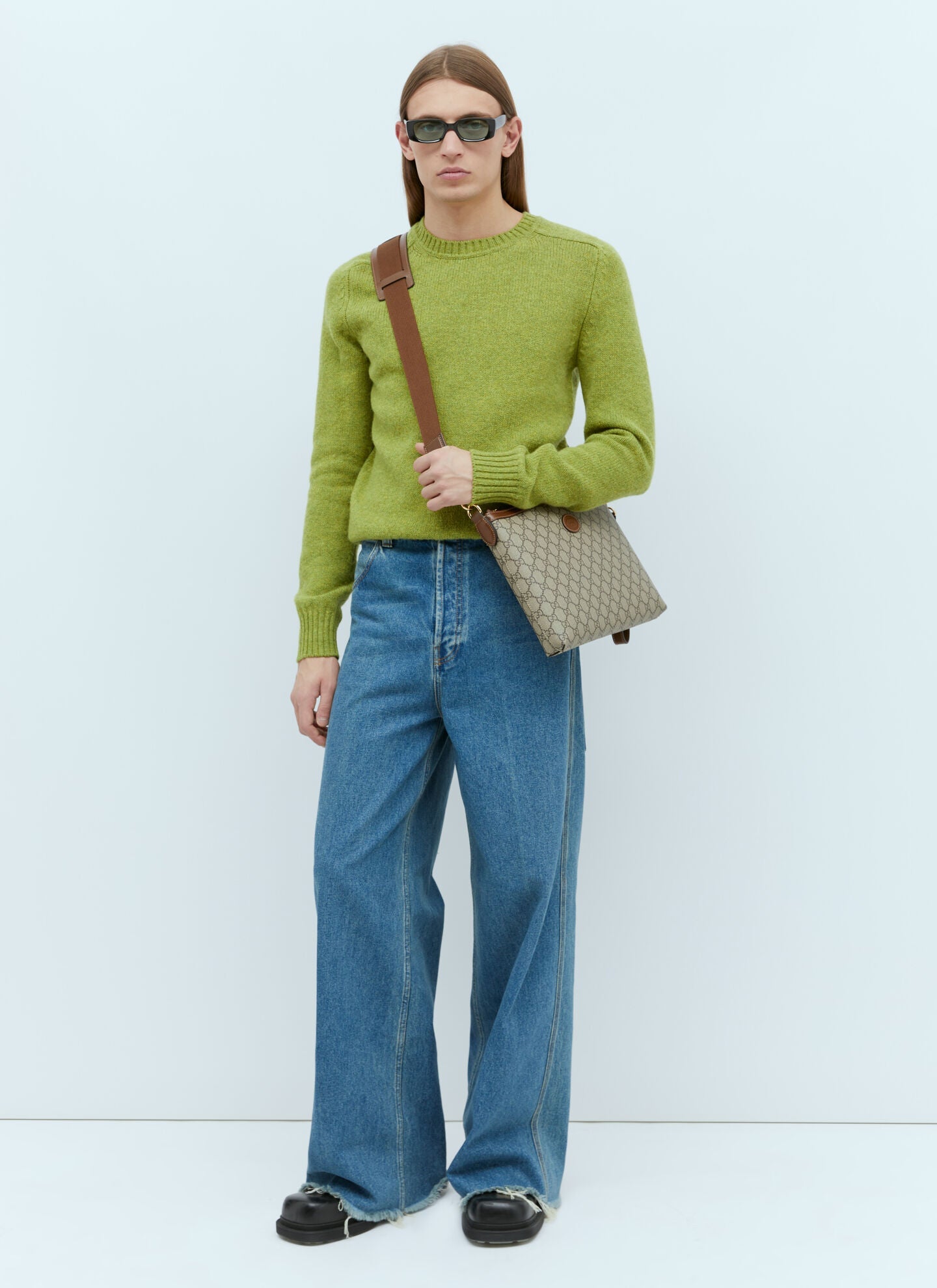 GUCCI INTERLOCKING G WRISTLET/ MESSENGER CROSSBODY BAG