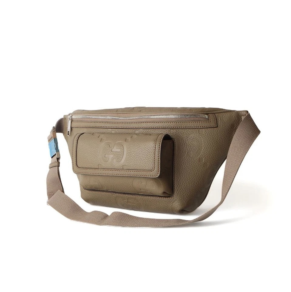 GUCCI JUMBO GG EMBOSSED CALFSKIN LEATHER UNISEX BELT BAG