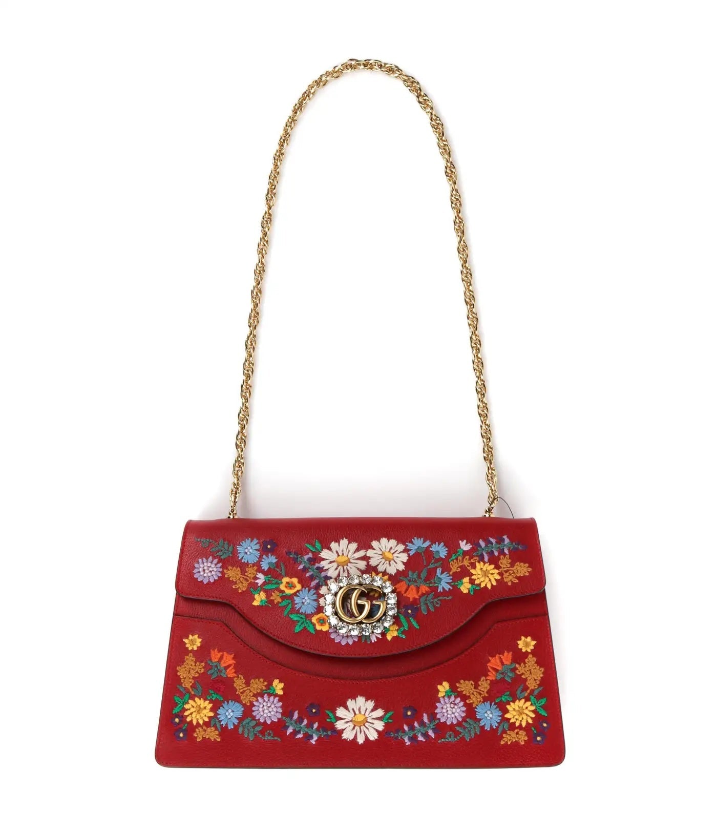 GUCCI LINEA RICAMI FLORAL EMBROIDERED LARGE SHOULDER BAG
