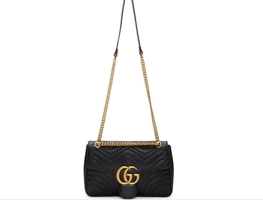 GUCCI GG MARMONT 2.0 MEDIUM SHOULDER BAG-NERO
