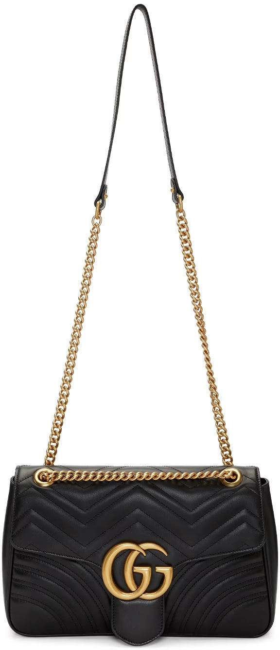GUCCI GG MARMONT 2.0 MEDIUM SHOULDER BAG-NERO