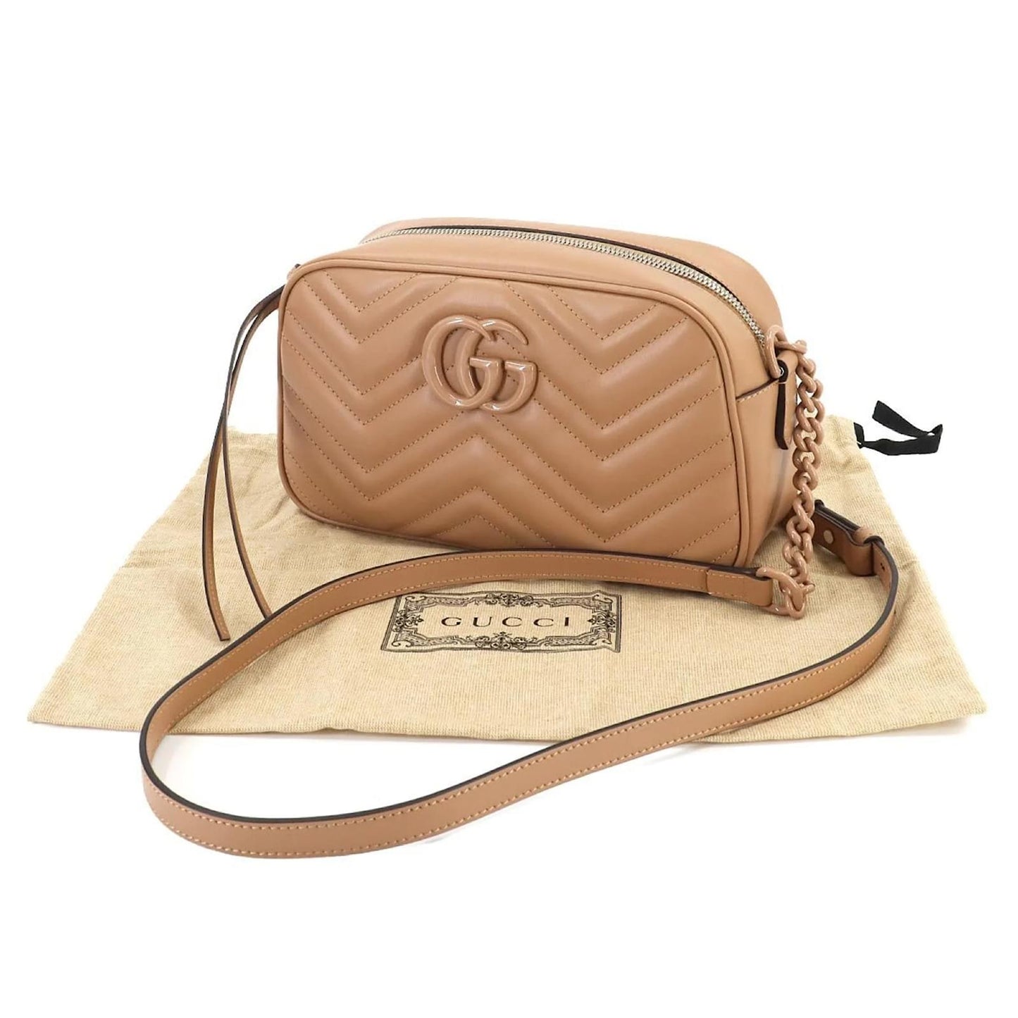 GUCCI GG MARMONT SMALL MONOCHROME CHAIN BAG