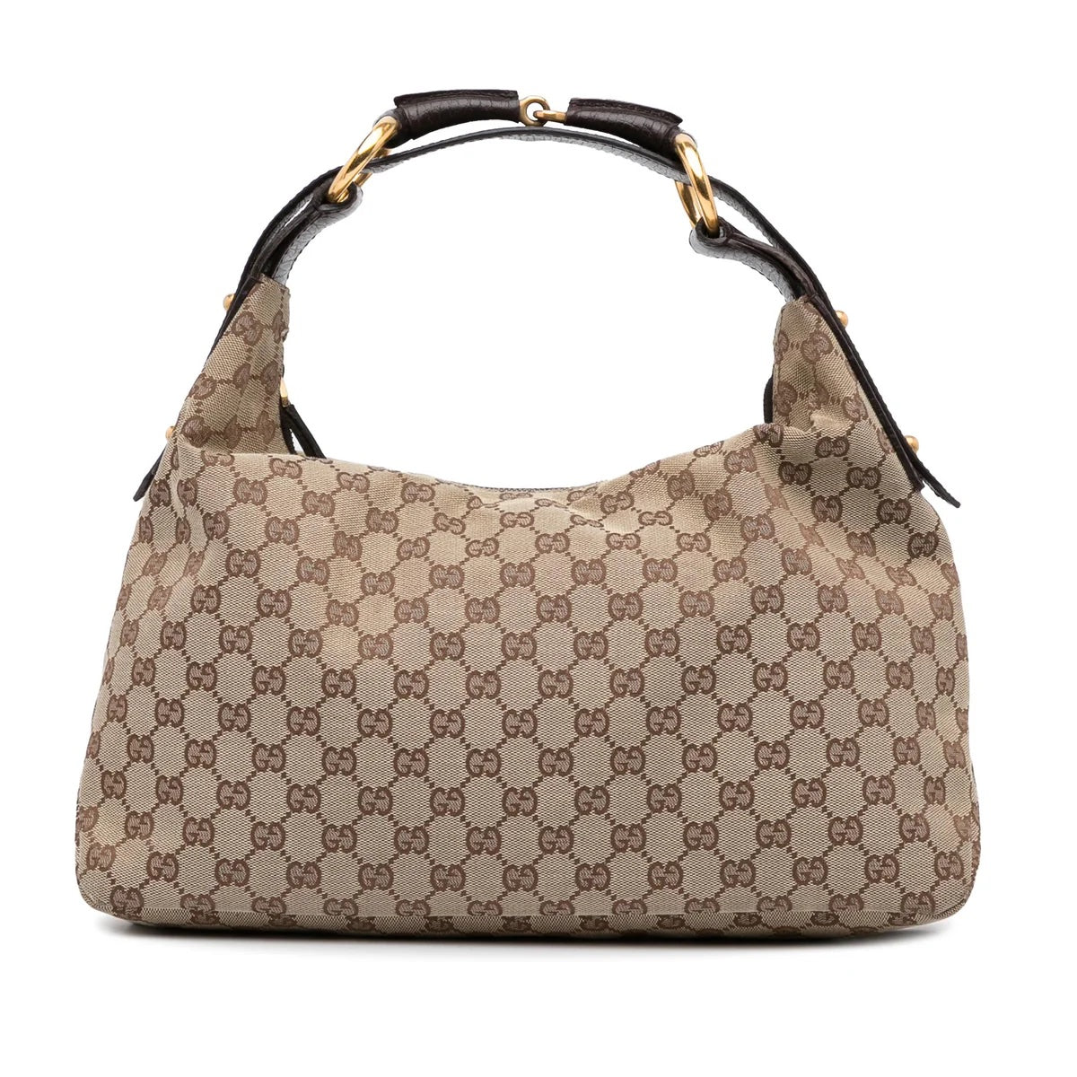 GUCCI GG MONOGRAM HORSEBIT CHAIN MEDIUM HOBO BAG