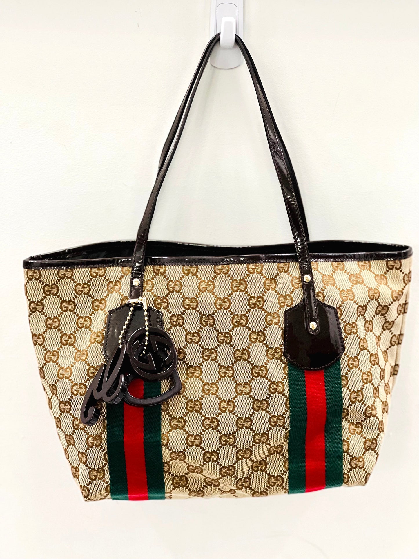 GUCCI GG MONOGRAM WEB JOLIE TOTE BAG