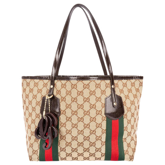 GUCCI GG MONOGRAM WEB SMALL JOLIE TOTE BAG