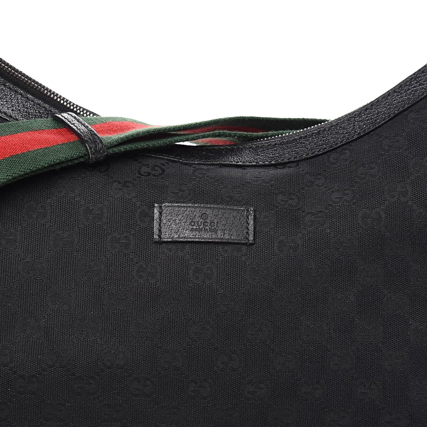 GUCCI GG MONOGRAM WEB HALF MOON HOBO BAG
