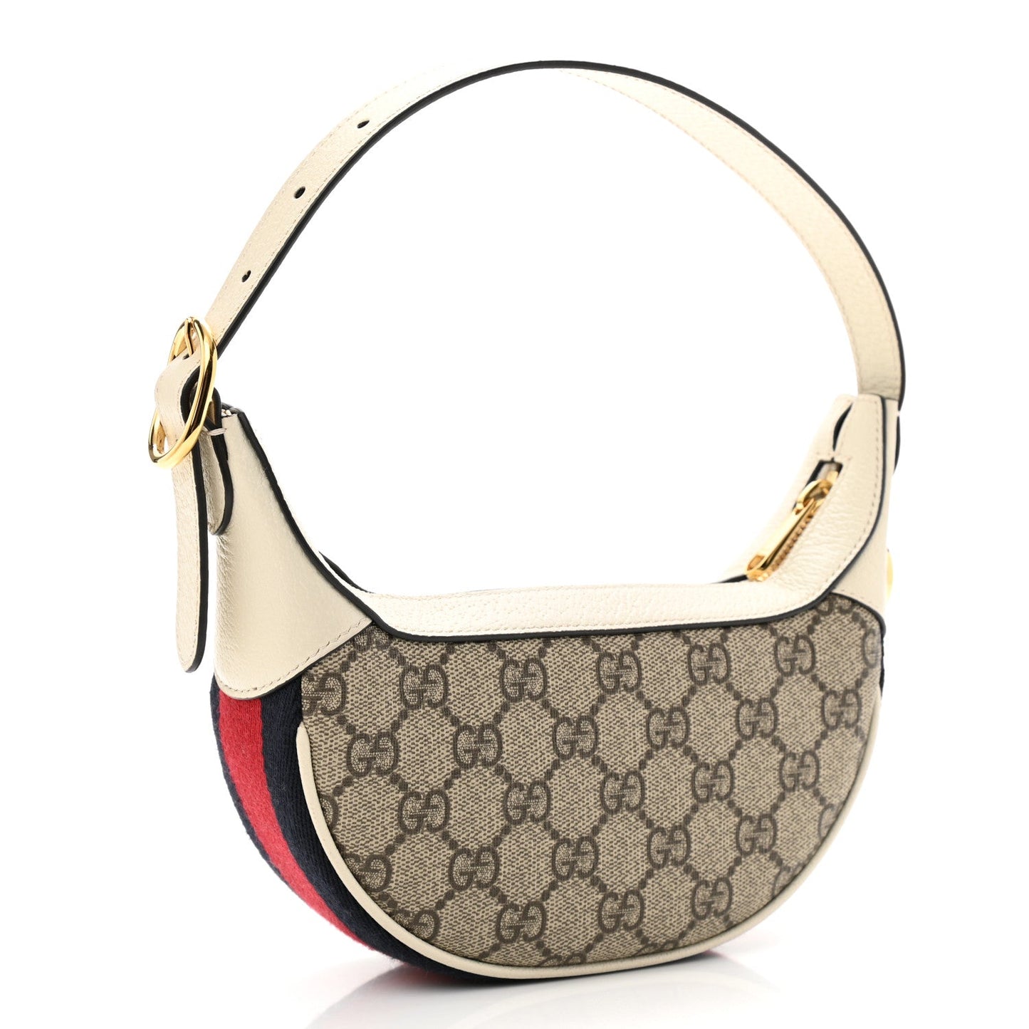 GUCCI GG SUPREME CANVAS CALFSKIN MINI HOBO BAG