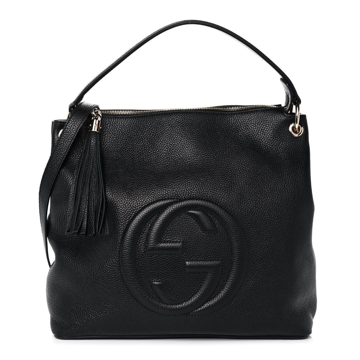 GUCCI PEBBLED CALFSKIN LEATHER MEDIUM SOHO HOBO BAG