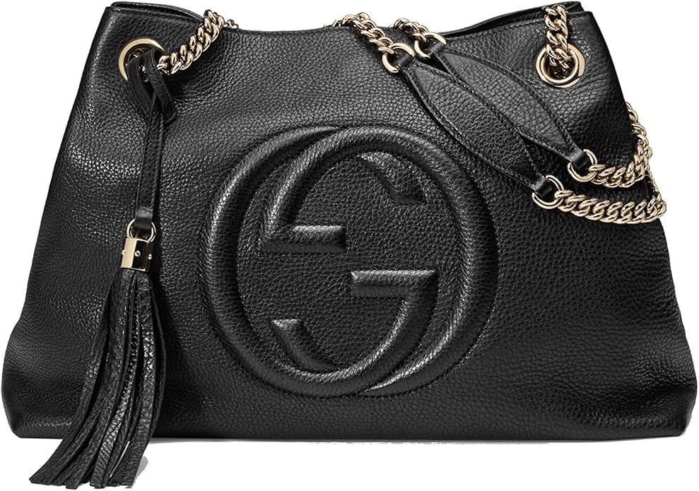 GUCCI PEBBLED CALFSKIN LEATHER MEDIUM SOHO CHAIN BAG