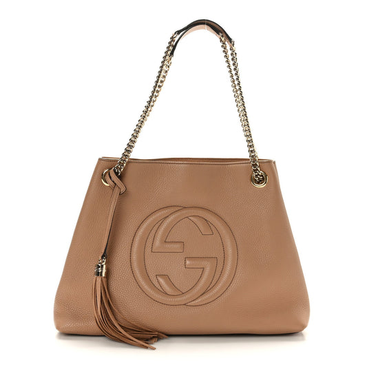 GUCCI PEBBLED CALFSKIN SOHO CHAIN SHOULDER BAG