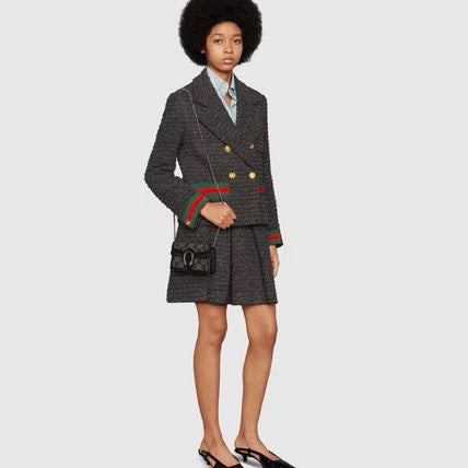 GUCCI GG MONOGRAM BLACK DENIM SUPER MINI DIONYSUS SHOULDER BAG