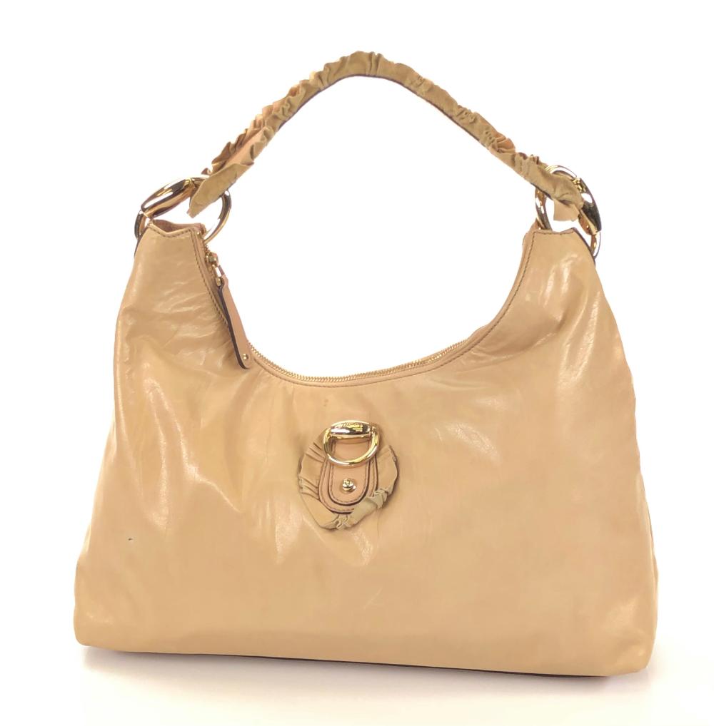 GUCCI SABRINA RUFFLE LEATHER HOBO BAG