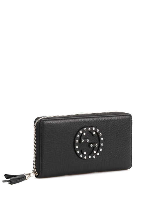 GUCCI SOHO STUDDED LEATHER WALLET