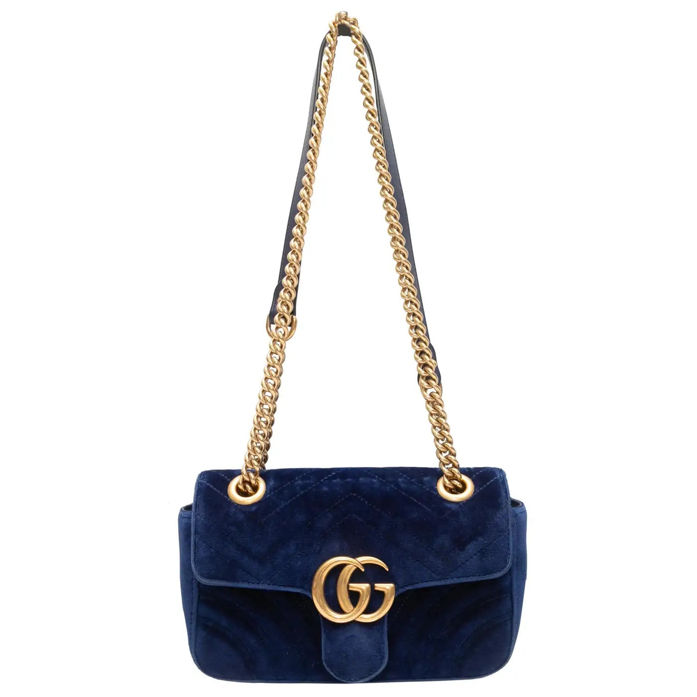 GUCCI GG MARMONT SMALL MATELASSE VELVET CROSSBODY BAG