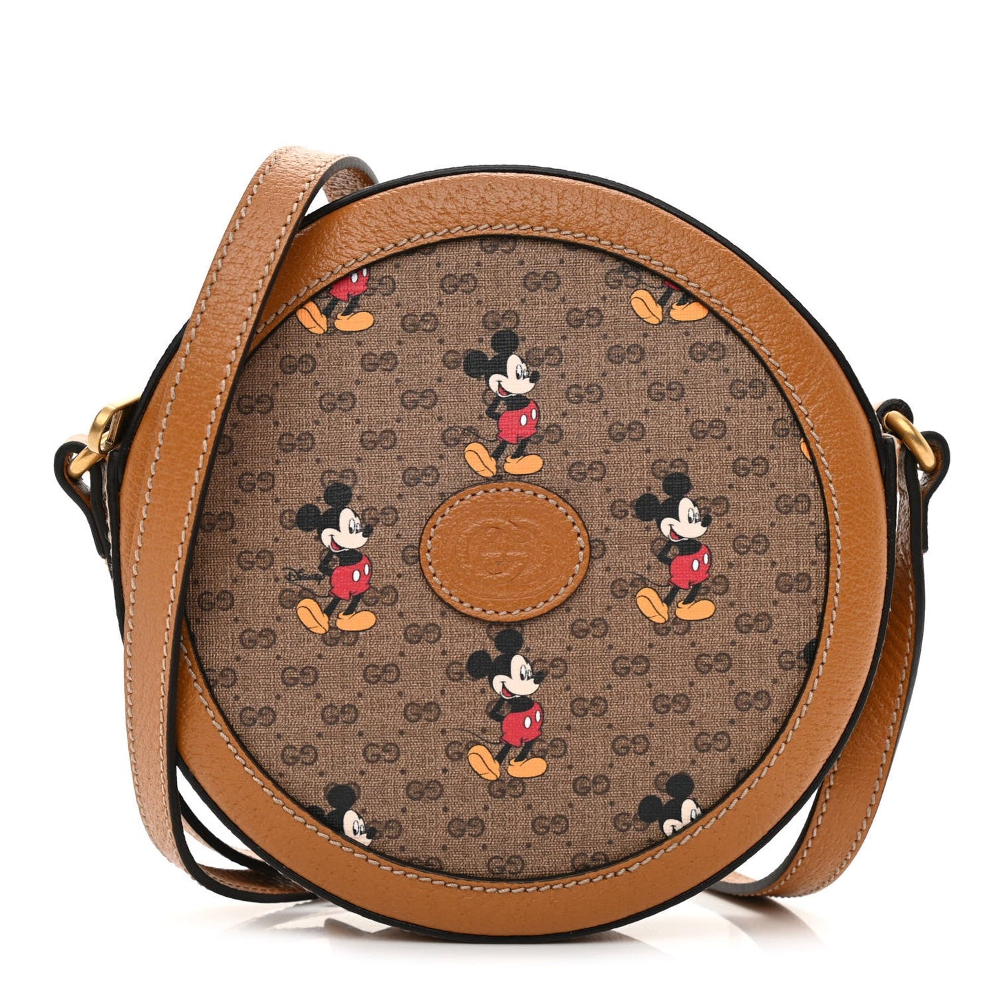 GUCCI X DISNEY GG SUPREME MICKEY MOUSE MINI ROUND CROSSBODY BAG