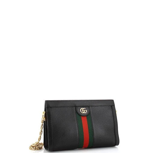 GUCCI GG OPHIDIA SMALL LEATHER CHAIN BAG