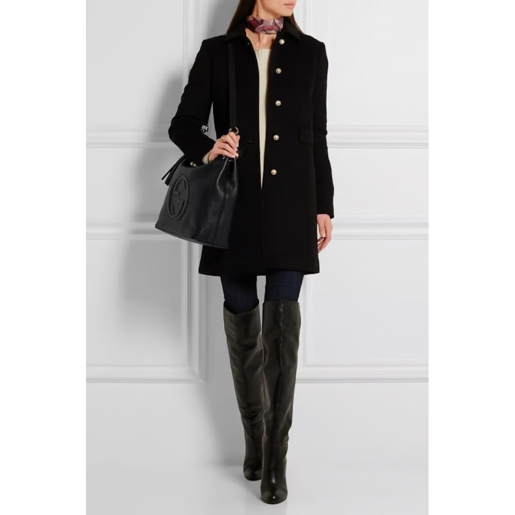 GUCCI PEBBLED CALFSKIN LEATHER MEDIUM SOHO HOBO BAG