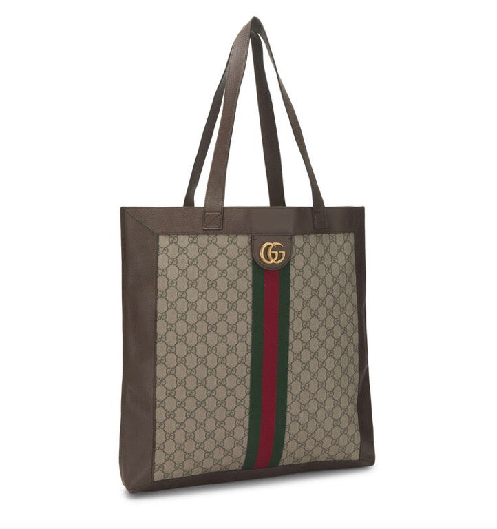 GUCCI GG SUPREME CANVAS OPHIDIA LARGE TOTE