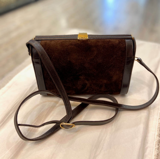 GUCCI VINTAGE BROWN SHADE SHOULDER BAG