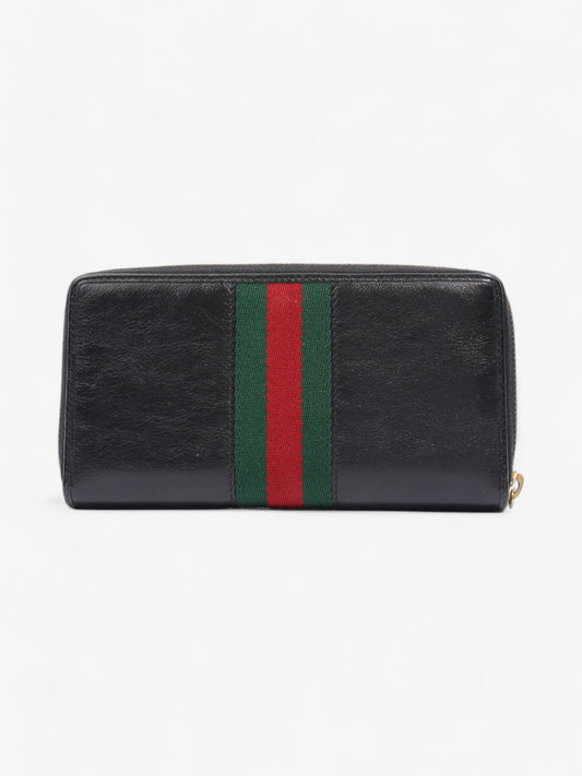 Gucci Rajah Zip Around Wallet Black / Green / Red Leather