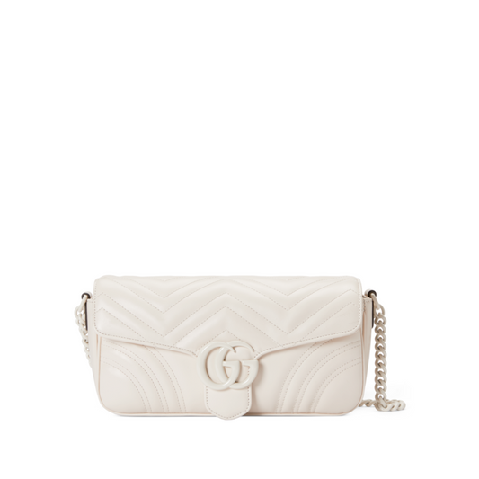 White GG Marmont Matelassé Shoulder Bag Leather Shoulder Bag for Women