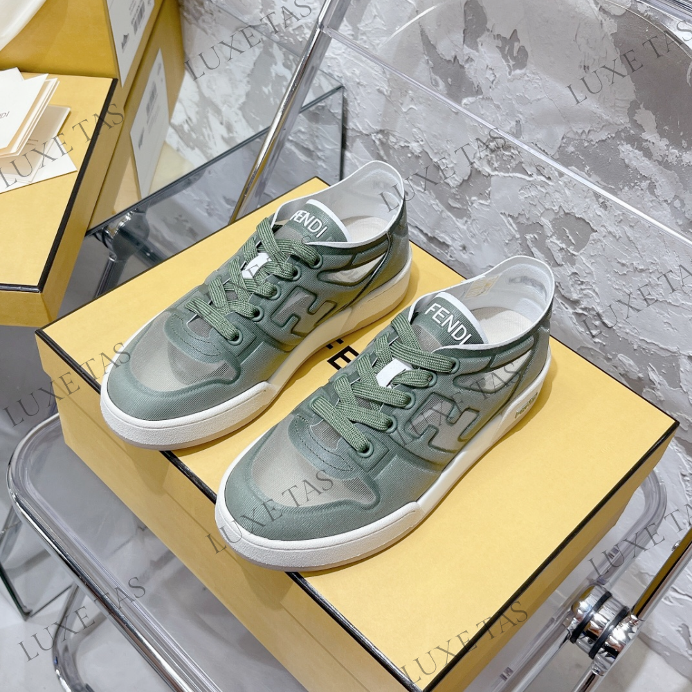 Green Mesh Low Tops FF Match Designer Sneakers for Women