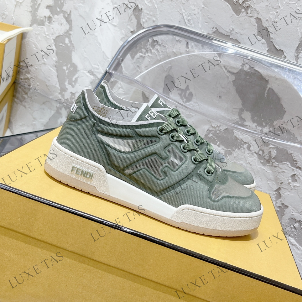 Green Mesh Low Tops FF Match Designer Sneakers for Women