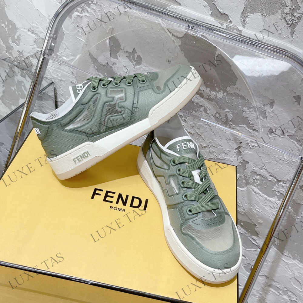 Green Mesh Low Tops FF Match Designer Sneakers for Women