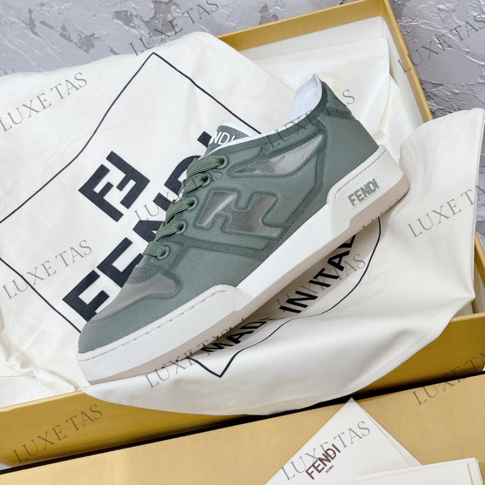 Green Mesh Low Tops FF Match Designer Sneakers for Women