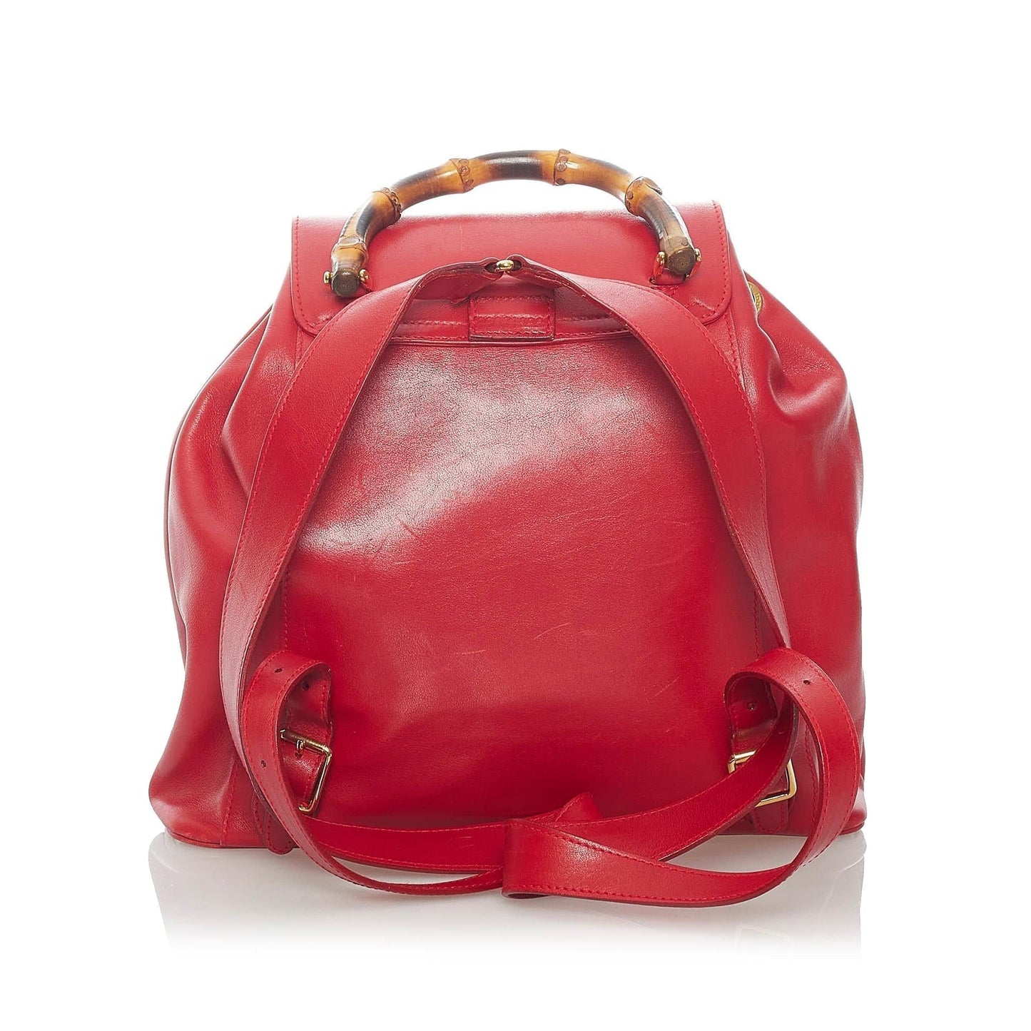 Gucci Bamboo Leather Drawstring Backpack
