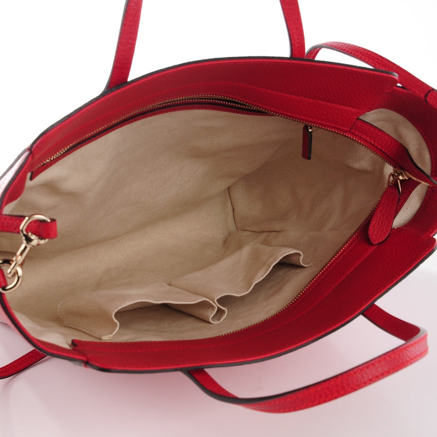 GUCCI PEBBLED CALFSKIN LEATHER MEDIUM TOP HANDLE TOTE BAG