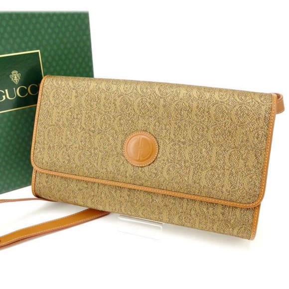 GUCCI 2WAY LOGO CLUTCH BAG