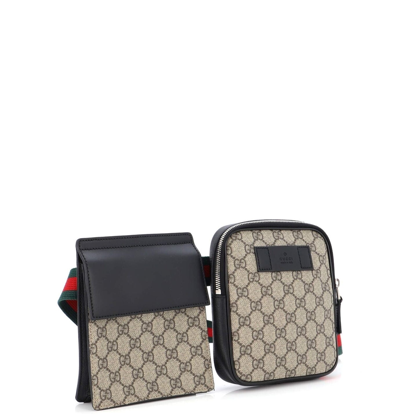 GUCCI GG SUPREME DOUBLE WEB BELT BAG