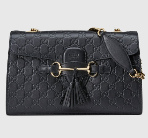 GUCCI GUCCISSIMA EMILY LEATHER SHOULDER BAG