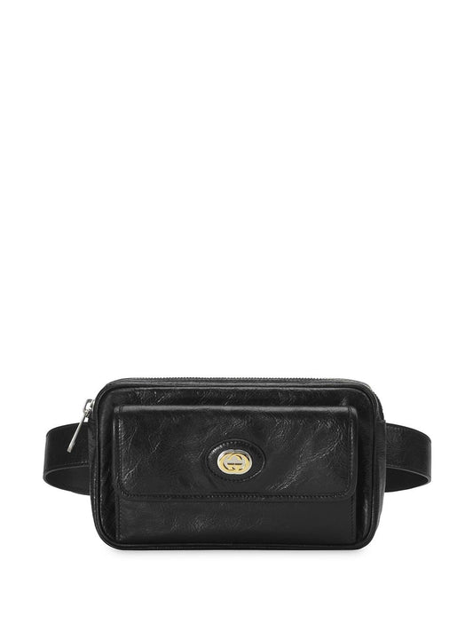 GUCCI  Leather Interlocking G Belt Bag