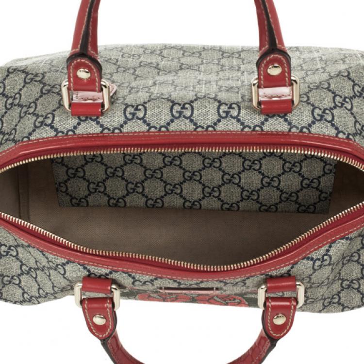 Gucci GG Plus Tattoo Hearts And Roses Large 'Joy' Boston Satchel