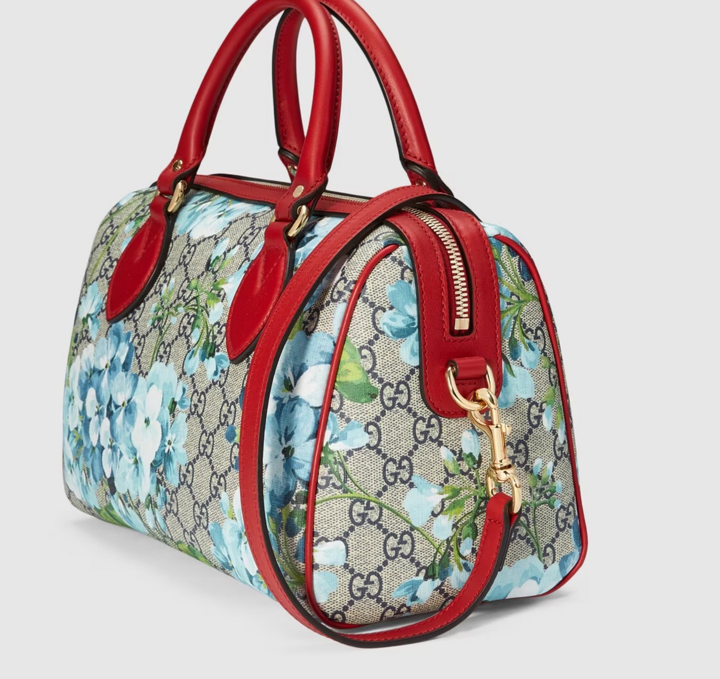 GUCCI GG SUPREME MONOGRAM BLOOMS BOSTON BAG