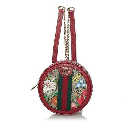 Gucci GG Supreme Flora Ophidia Round Backpack
