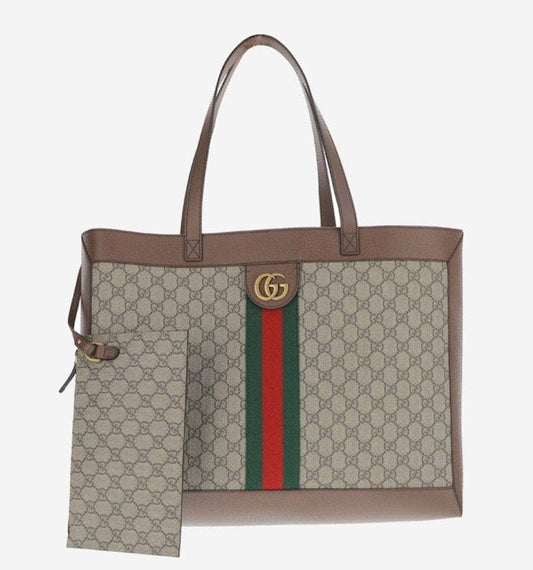 GUCCI GG SUPREME MEDIUM SOFT OPHIDIA TOTE BAG