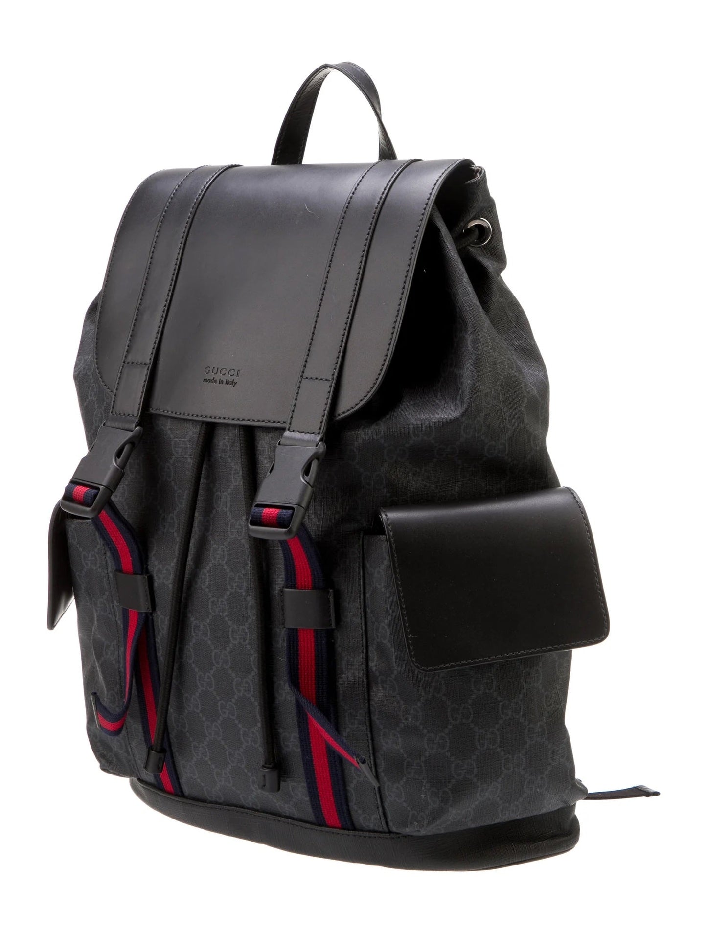 GUCCI GG SUPREME MONOGRAM APPIA CALFSKIN WEB BACKPACK