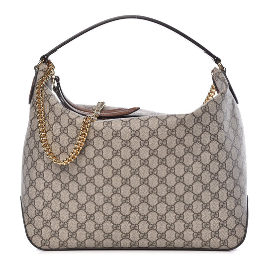 GUCCI GG SUPREME MONOGRAM LINEA HOBO BAG