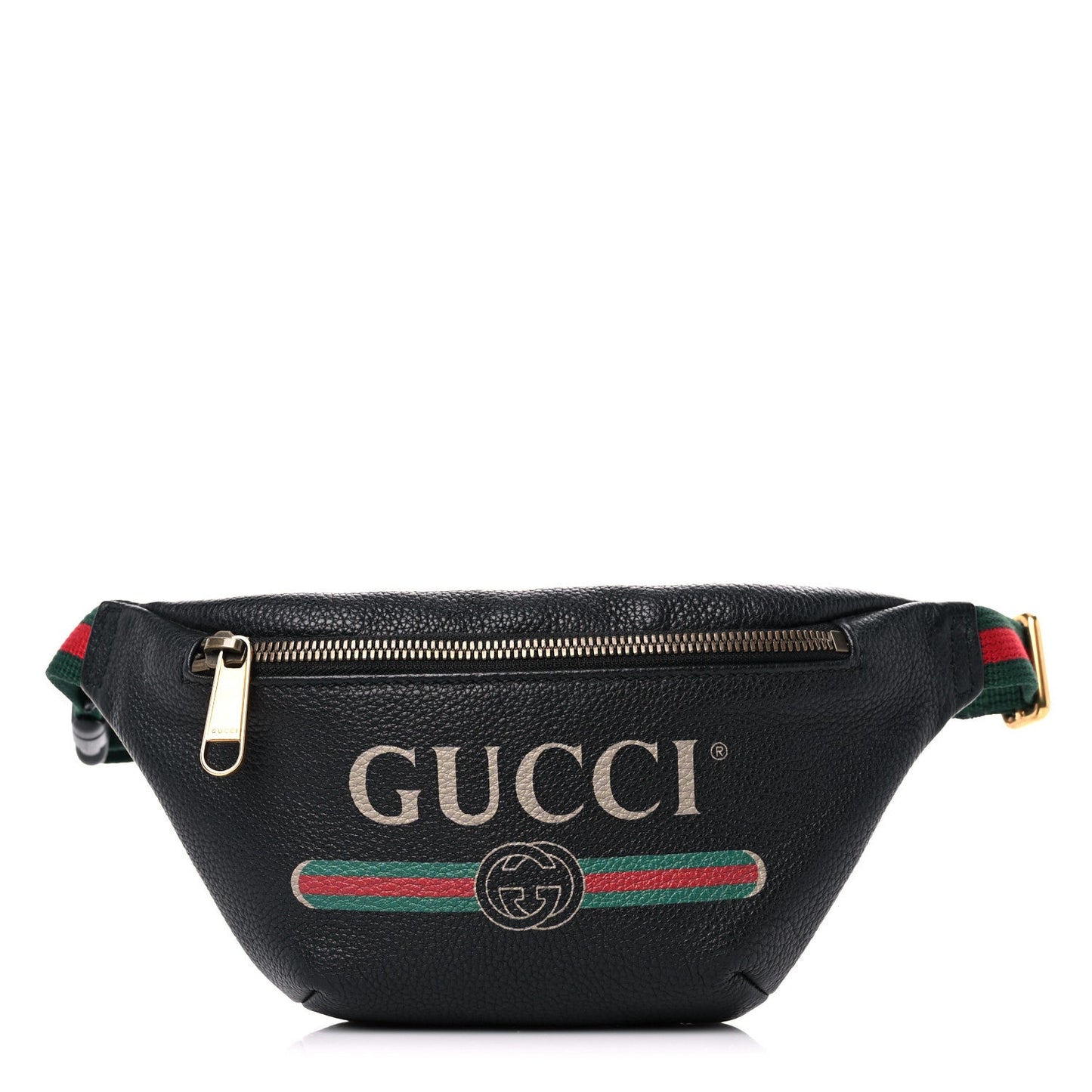 GUCCI GRAINED CALFSKIN LOGO BELT BAG